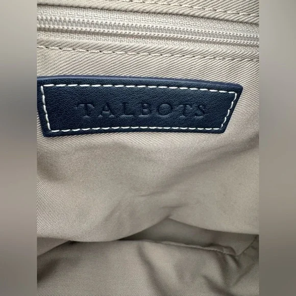 TALBOTS BLUE PACKABLE PAPER-STRAW WOMENS TOTE BAG SHOULDER PURSE - Picture 14 of 15